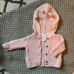 Pink Cotton hooded Sweater